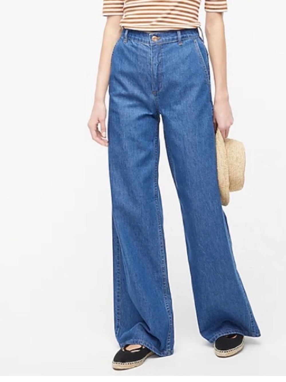 J. Crew High-Rise Wide-Leg Drapey Trouser Jean Size 10
